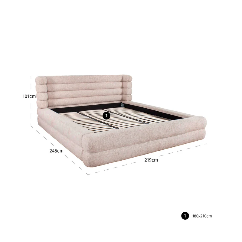 Richmond Bett Obidis 180x210 mit Bettkasten in natural linear