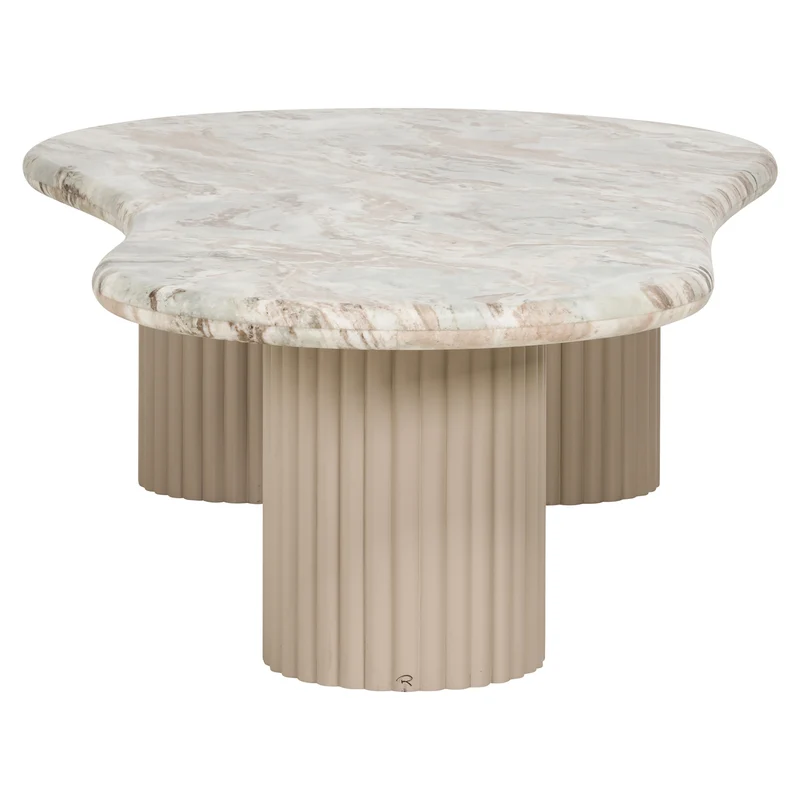 Couchtisch Coronel Blush beige mit Toronto-Marmorplatte, 150x80 cm