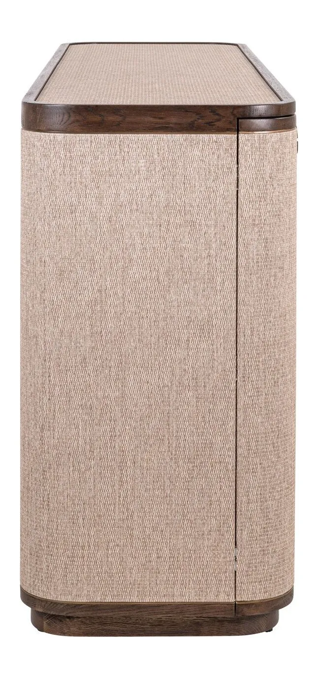 Sideboard Willox 4-türig in Beige – Eiche & Leinen, 180 cm