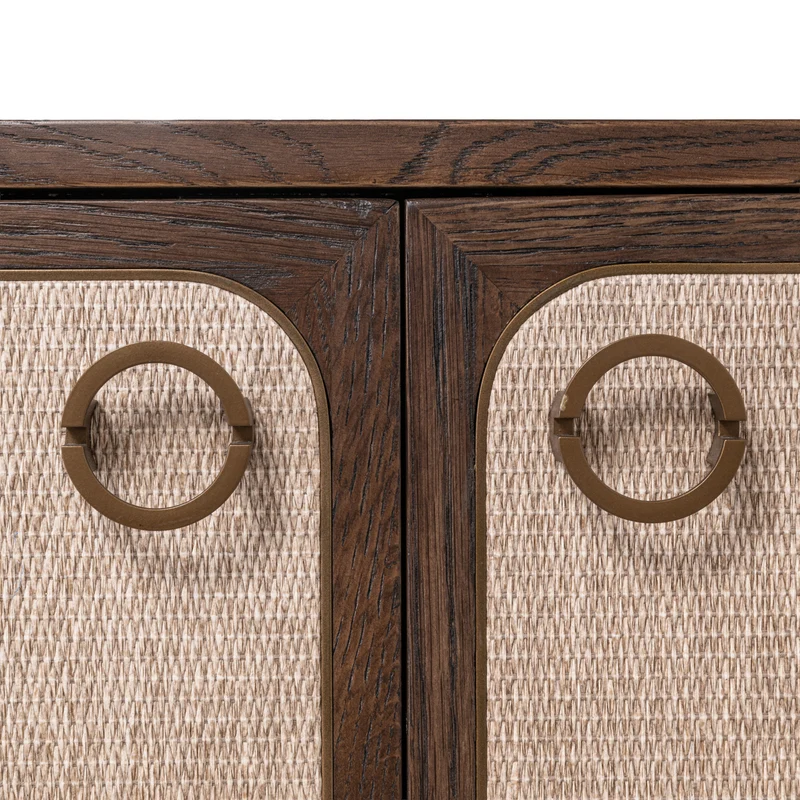 Sideboard Willox 4-türig in Beige – Eiche & Leinen, 180 cm