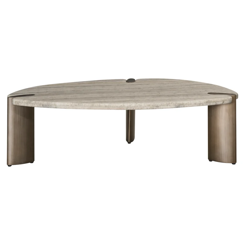 Couchtisch Arcadia grey mit Travertinplatte und Metallgestell