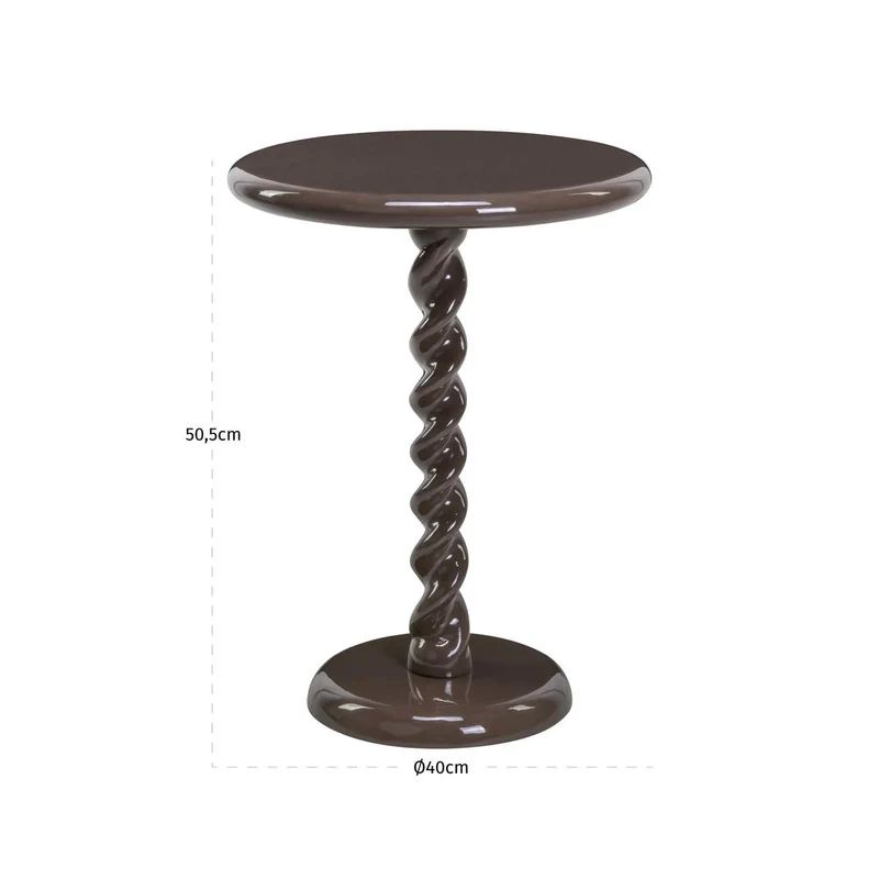 Beistelltisch Caspian Chestnut mit skulpturalem Drehfuß-Design