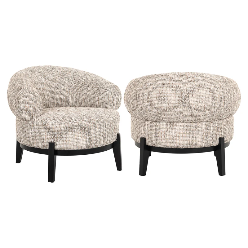 Lounge Stuhl Montana trendy nature – gemütlicher Sessel mit Holzbeinen