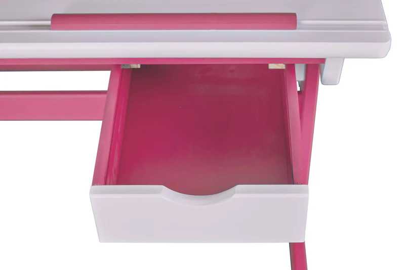 Kinderschreibtisch PIJII Pink weiß + Rollcontainer Simon Komplettset