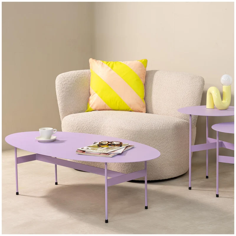Spinder MIRA OVAL Couchtisch 125 x 40 cm Oval Stahl Minimalistisch