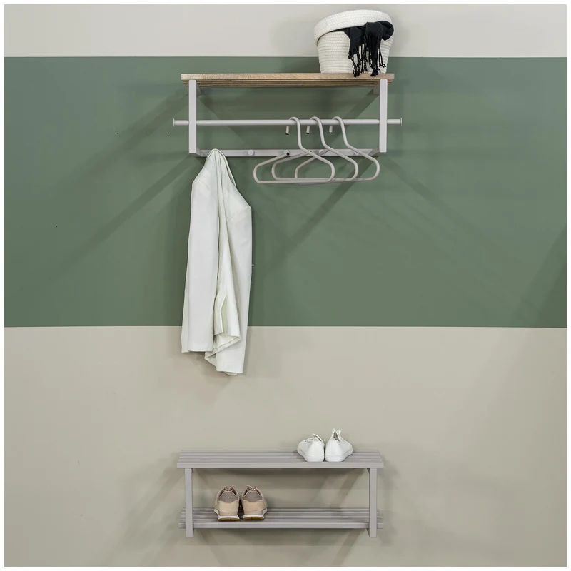 Spinder Marco Garderobe Wandgarderobe Eiche Stahl Skandinavisch