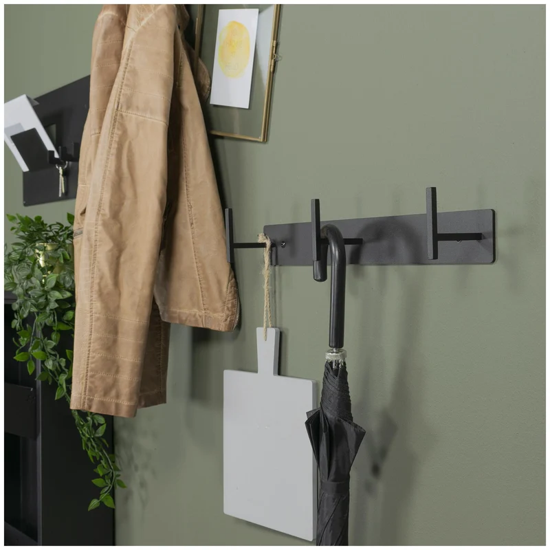 Spinder CHAPMAN 3 Stahl-Garderobe, skandinavisch, Schwarz / Weiß