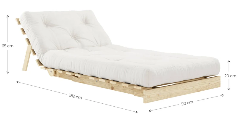 Sofa Schlafsofa ROOTS 90 Polster Cord Kiefer massiv unbehandelt Karup