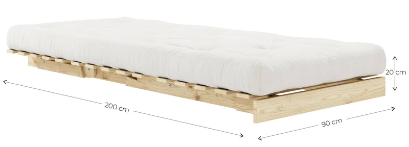 Sofa Schlafsofa ROOTS 90 Polster Cord Kiefer massiv unbehandelt Karup
