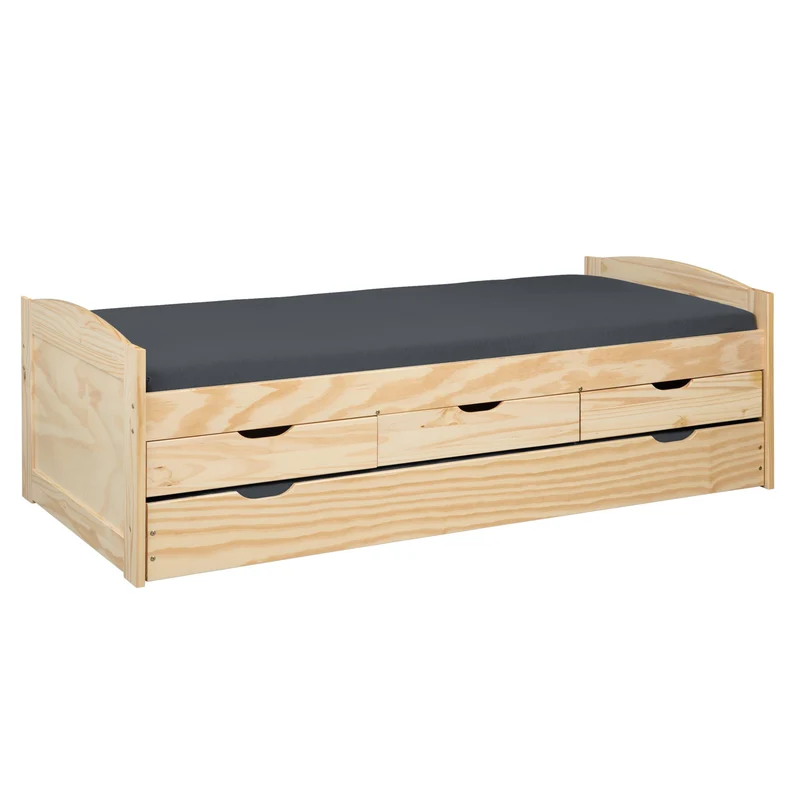 Funktionsbett Marinella 90 x 200 Kiefer massiv mit Schubladen