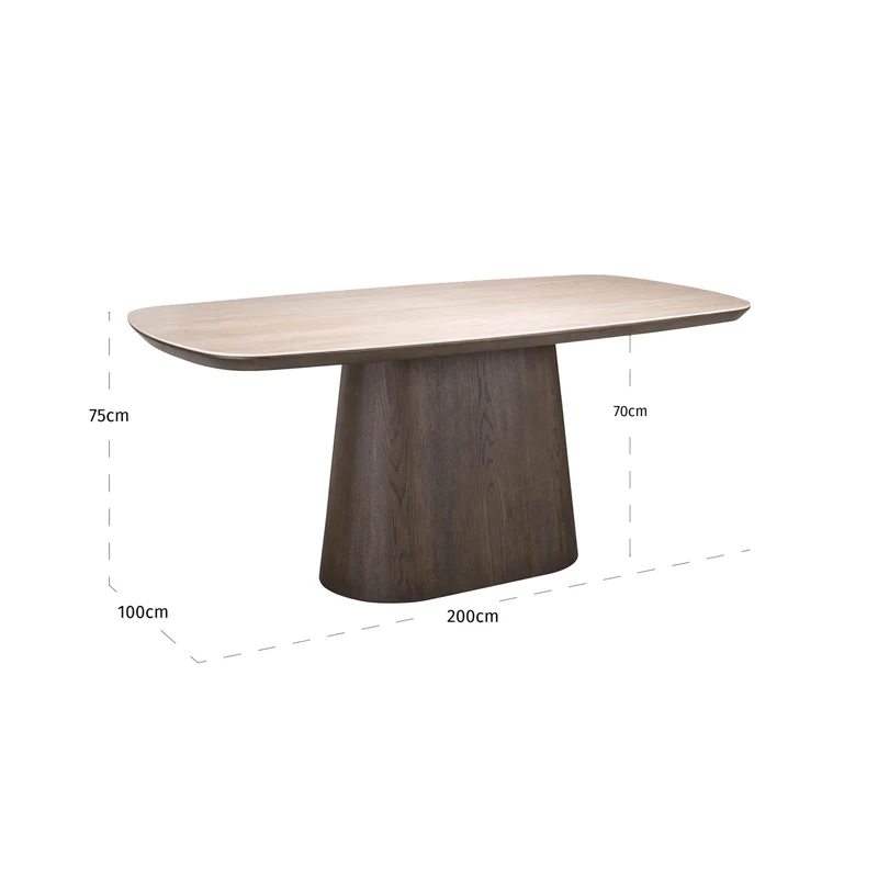 Esstisch Ritz Richmond 200x100 cm Travertin-Optik & Eichenfurnier