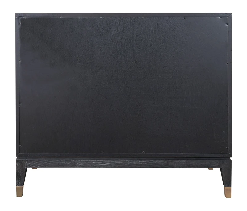 Sideboard Bloomville Brass Shagreen – Eiche & PU-Leder, 2-türig