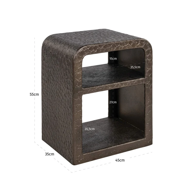 Nachttisch Dorma Brunzae – MDF & Metall, Schlafzimmer-Möbel