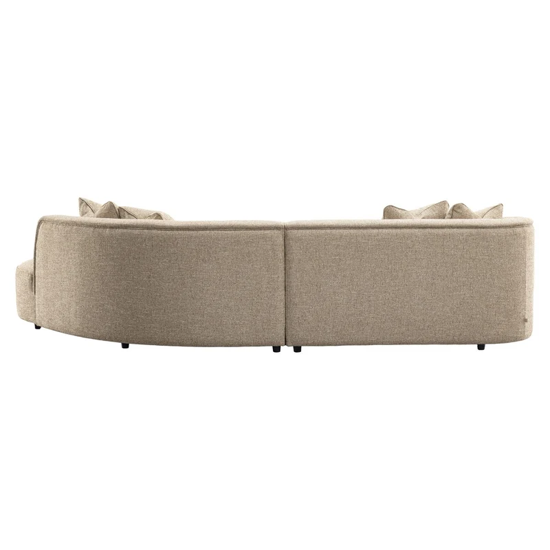 Sofa Romero Sand Tweed mit Ottomane rechts, schwer entflammbar