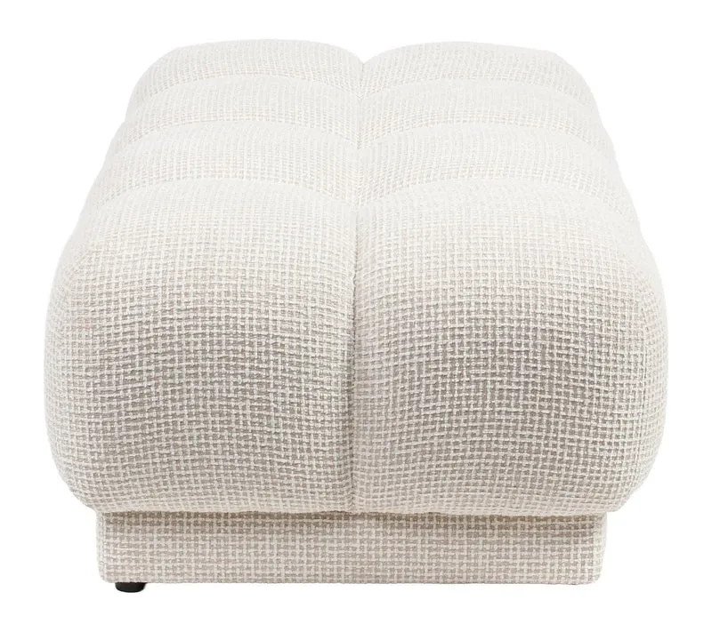 Hocker & Fußbank Noah beige Blockweave – großzügiger XL-Pouf