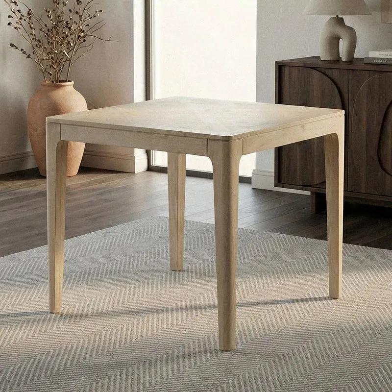 Esstisch Mango Massivholz 80x80 cm White Wash für 4 Personen