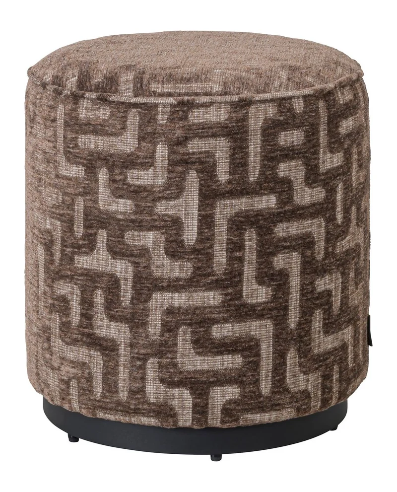 Richmond Hocker & Fußbank Lexie Brown Labyrinth Ø45cm, Polyester