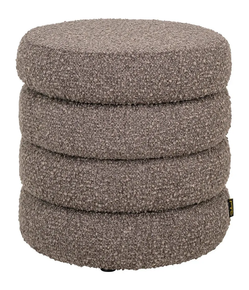 Hocker Adele brown chunky – Fußbank mit strukturiertem Bezug