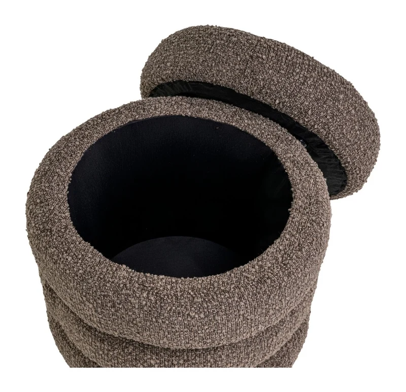 Hocker Adele brown chunky – Fußbank mit strukturiertem Bezug