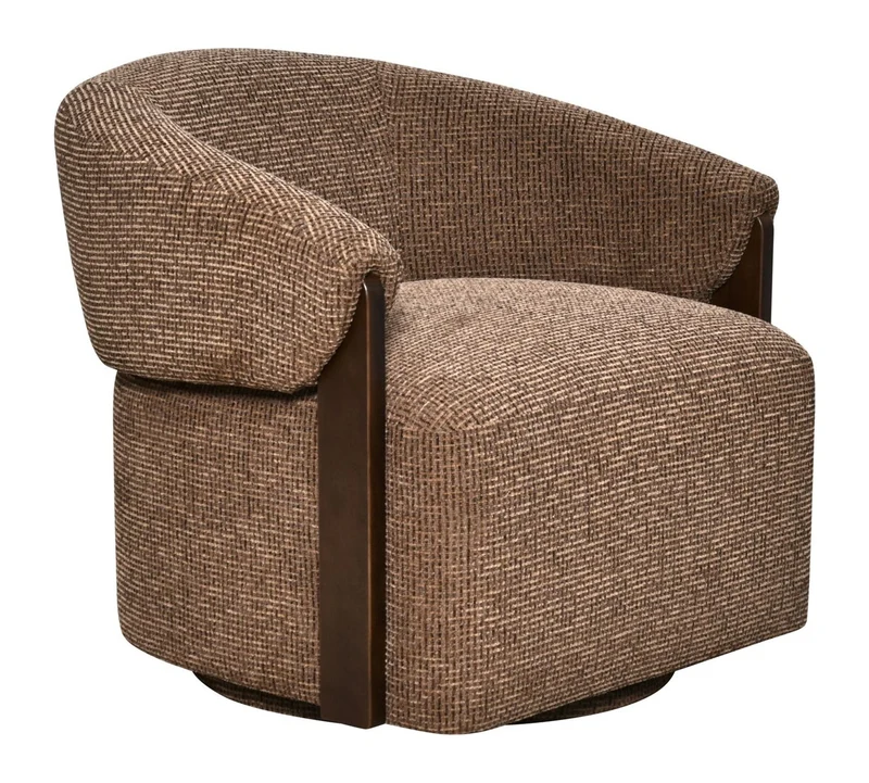 Lounge Stuhl Marina in Brown Blockweave, drehbar, Richmond