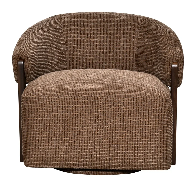 Lounge Stuhl Marina in Brown Blockweave, drehbar, Richmond