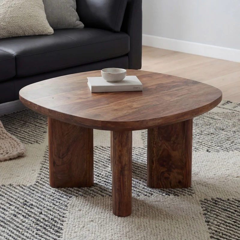 Couchtisch Mango Massivholz 60x60 cm handgefertigt im modernen Design