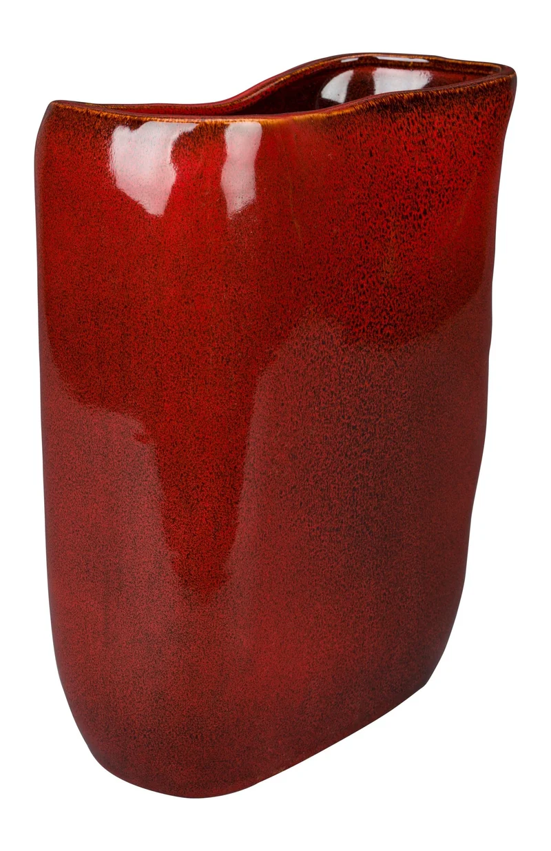 Handgefertigte Vase Edna M in Rot aus Keramik von Dutchbone