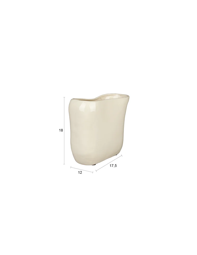 Keramikvase Edna S in Beige – handgefertigte Deko-Vase von Dutchbone