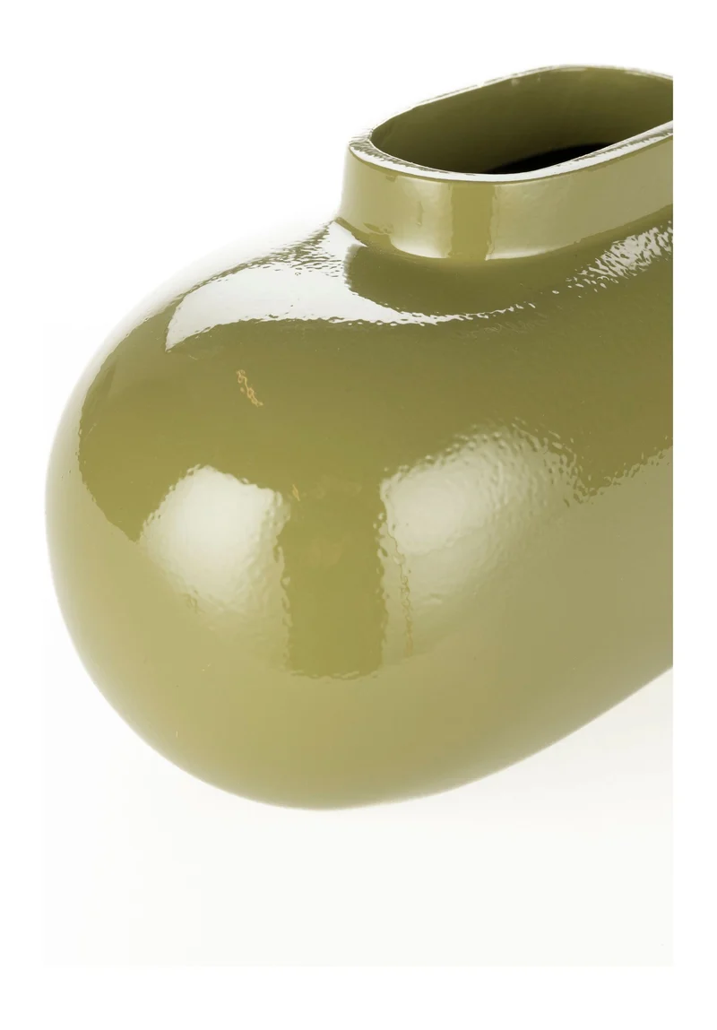 Vase Droplet S Dutchbone Grün – kleine Aluminiumvase im Retro-Design