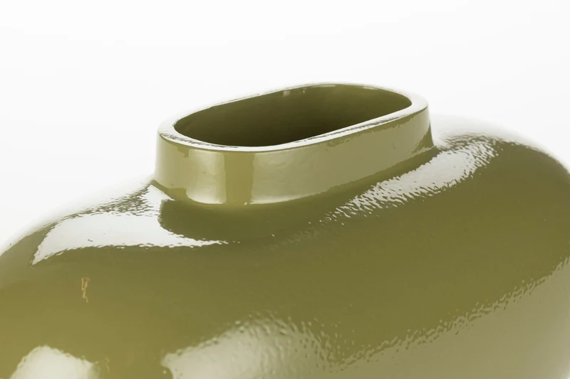 Vase Droplet S Dutchbone Grün – kleine Aluminiumvase im Retro-Design