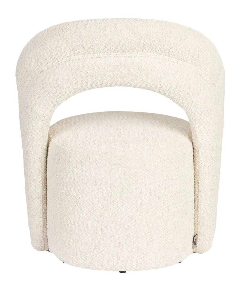 Loungesessel Seina von Dutchbone mit drehbarem Sitz, Beige aus Bouclé