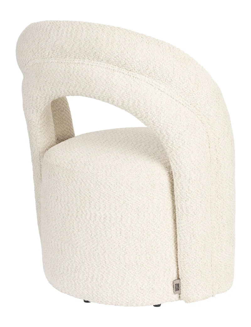Loungesessel Seina von Dutchbone mit drehbarem Sitz, Beige aus Bouclé