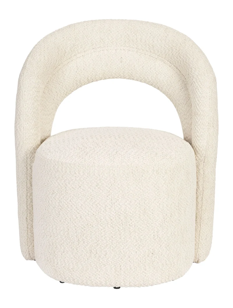 Loungesessel Seina von Dutchbone mit drehbarem Sitz, Beige aus Bouclé