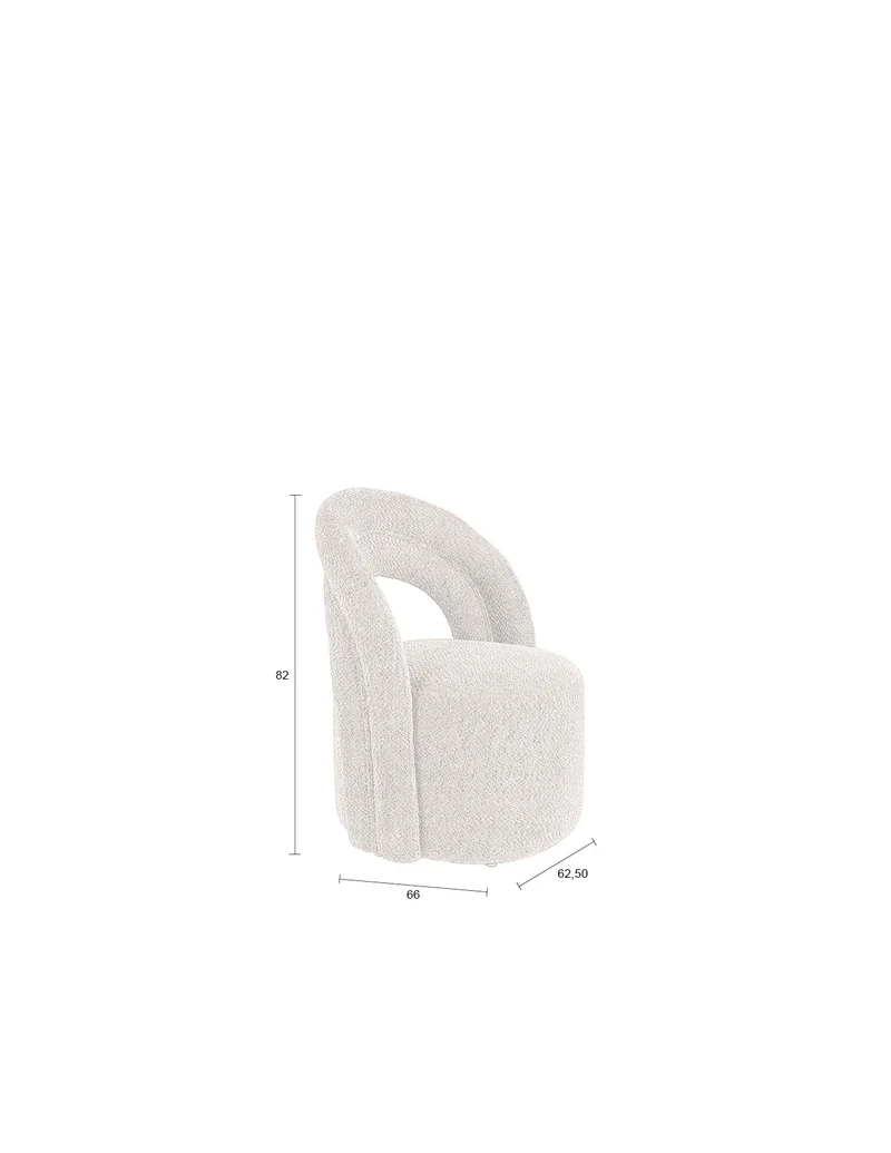 Loungesessel Seina von Dutchbone mit drehbarem Sitz, Beige aus Bouclé