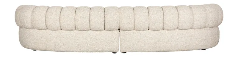 Sofa Duvane 4,5-Sitzer Beige mit Eukalyptusholz-Gestell im Boho-Stil