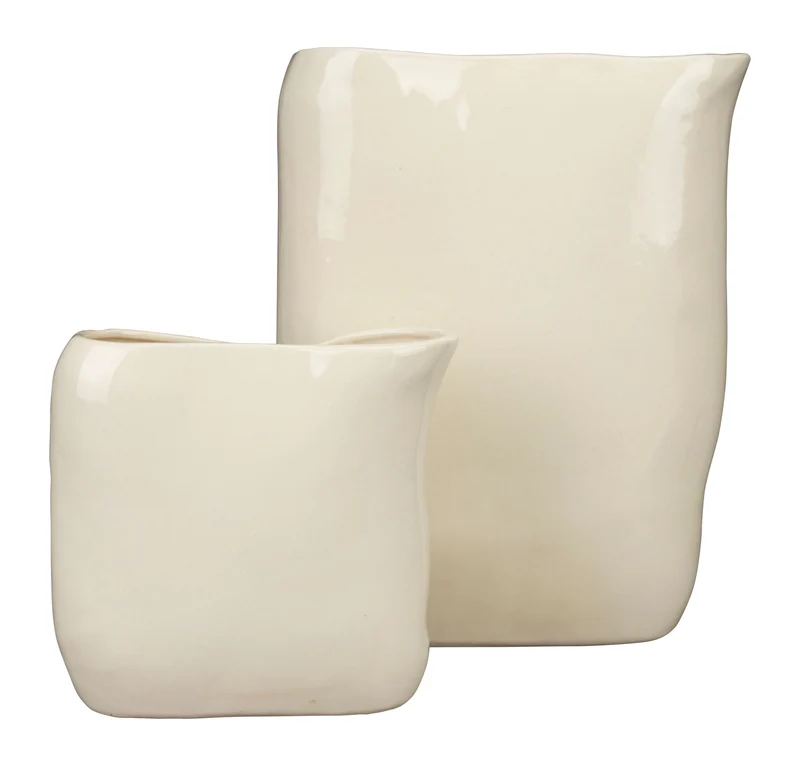 Deko-Vase Edna M Beige aus handgefertigter Keramik von Dutchbone
