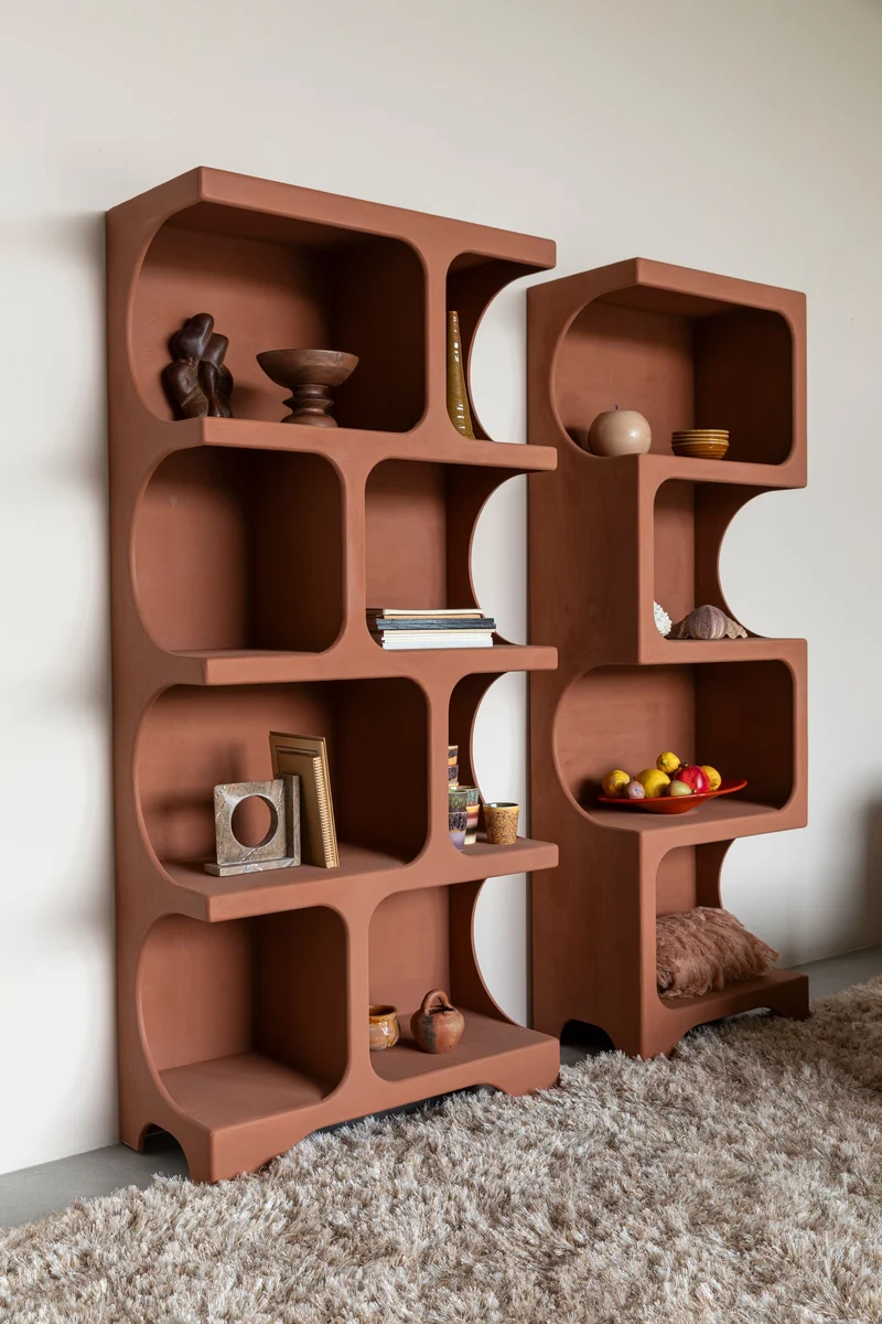 Regal Dundee XL in Terracotta von Dutchbone im modularen Retro-Design