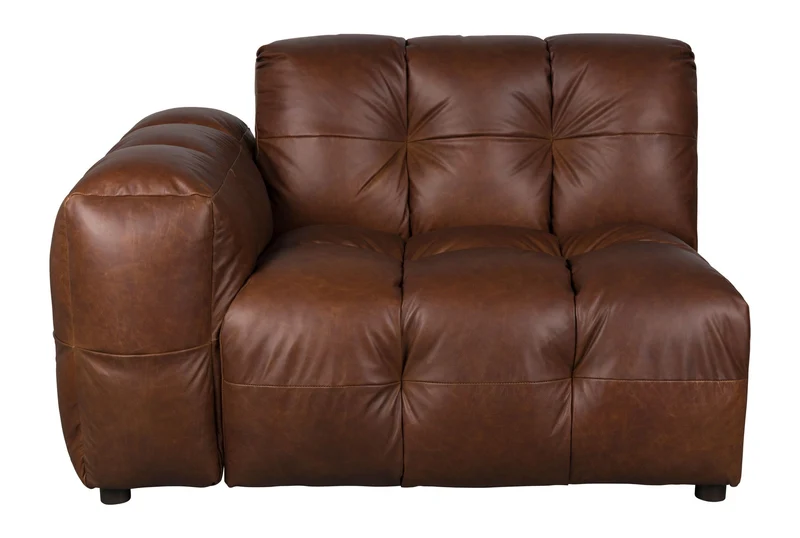 Sofa-Element Hackman mit Armlehne links, Leder Chocolate, Dutchbone