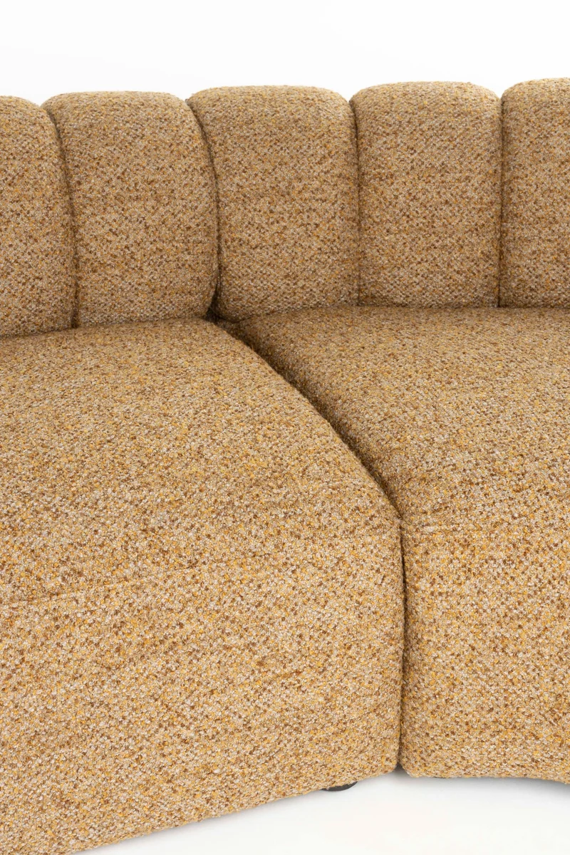 Sofa Duvane 7-Sitzer Braun mit Eukalyptusholz-Gestell im Boho-Chic
