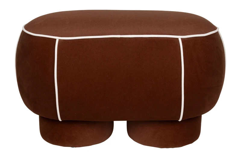 Sitzbank Marina M Rot mit Kontrastnaht im Retro-Design für Wohnzimmer