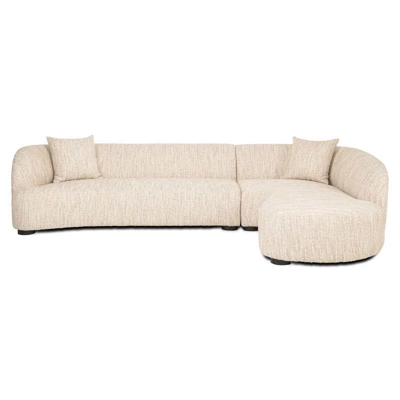 Richmond Sofa Pandora Lounge Right in Beige Angora, 320 cm