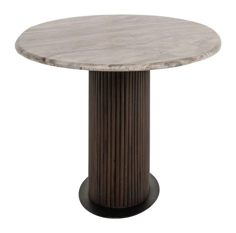 Esstisch Rashford Blush Beige, oval, 200x100 cm, Marmor-Look