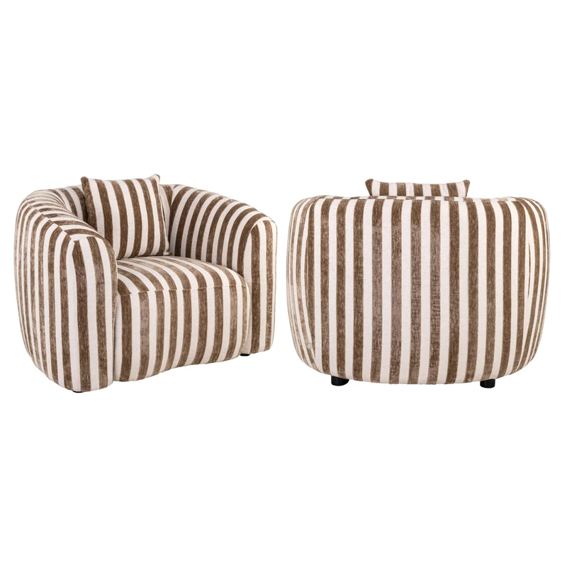 Lounge Stuhl Luxandra Stripes Sand – Richmond Design-Loungesessel