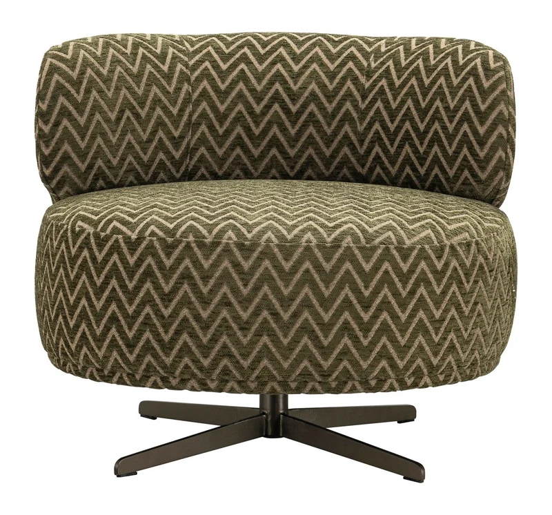 Lounge Stuhl Lauren moss chevron mit Drehfuß und Chevronmuster