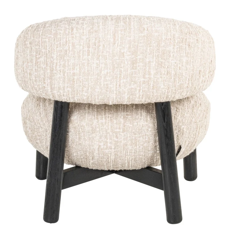Lounge Stuhl Ornella Beige Angora – Sessel mit Holzgestell