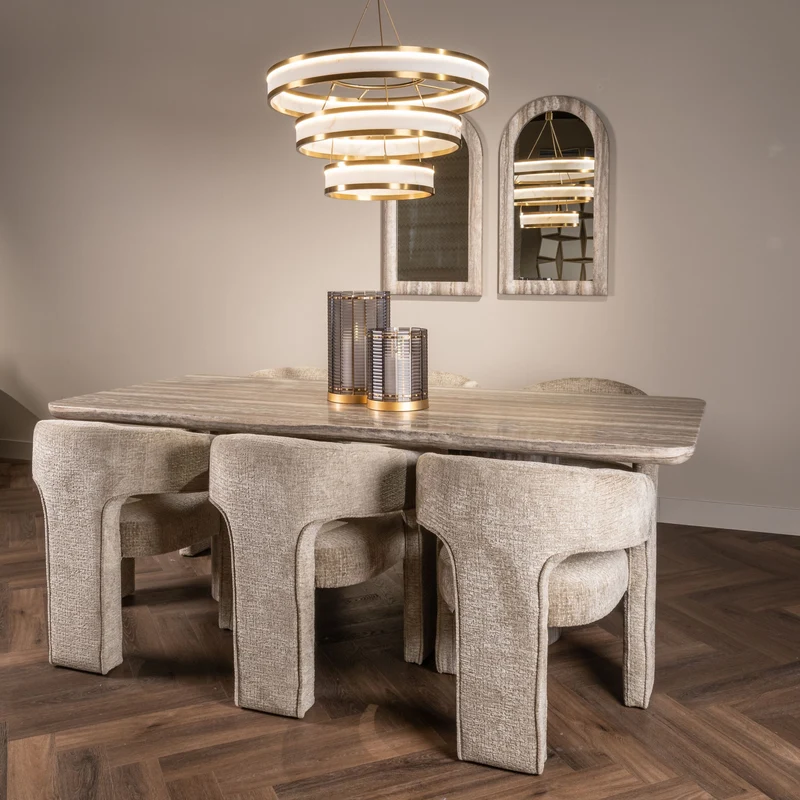 Esstisch Dulce Grey 225 cm – Marmor-Optik & skulpturales Design