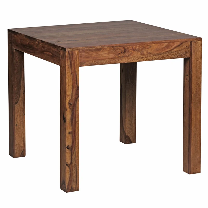 Esstisch MUMBAI 80cm Sheesham Massivholz Landhausstil dunkelbraun