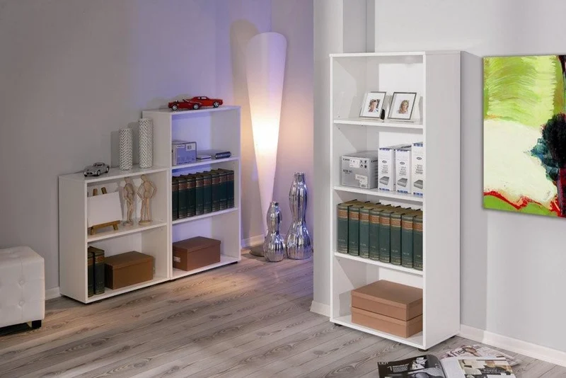 Regal Bücherregal Arco 3 Melamin weiß mit 3 verstellbaren Böden