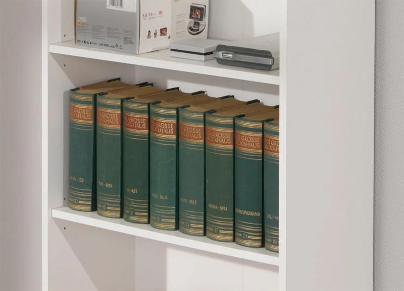 Regal Bücherregal Arco 2 Melamin weiß mit 2 verstellbaren Böden