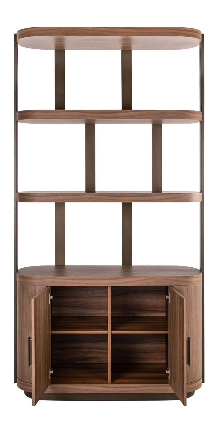 Vitrine Windsor Walnuss – Richmond Highboard mit Stauraum, 225 cm